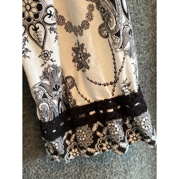 Donatella Studio wrap Robe Belt Black White Floral Paisley Soft Bath Lounge Sle - Picture 5 of 12